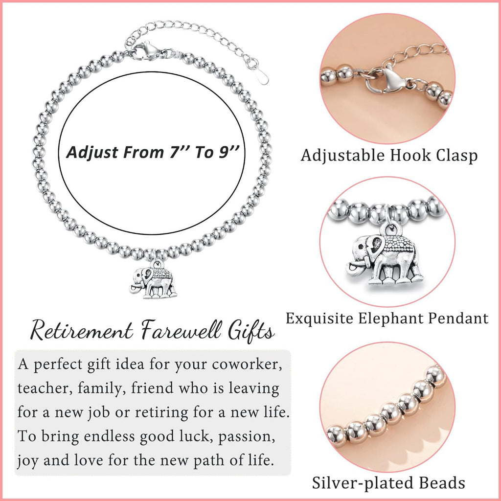 Bee, Elephant & Ladybug Charm Bracelet - Sterling Silver Plated Inspirational Gift for Women