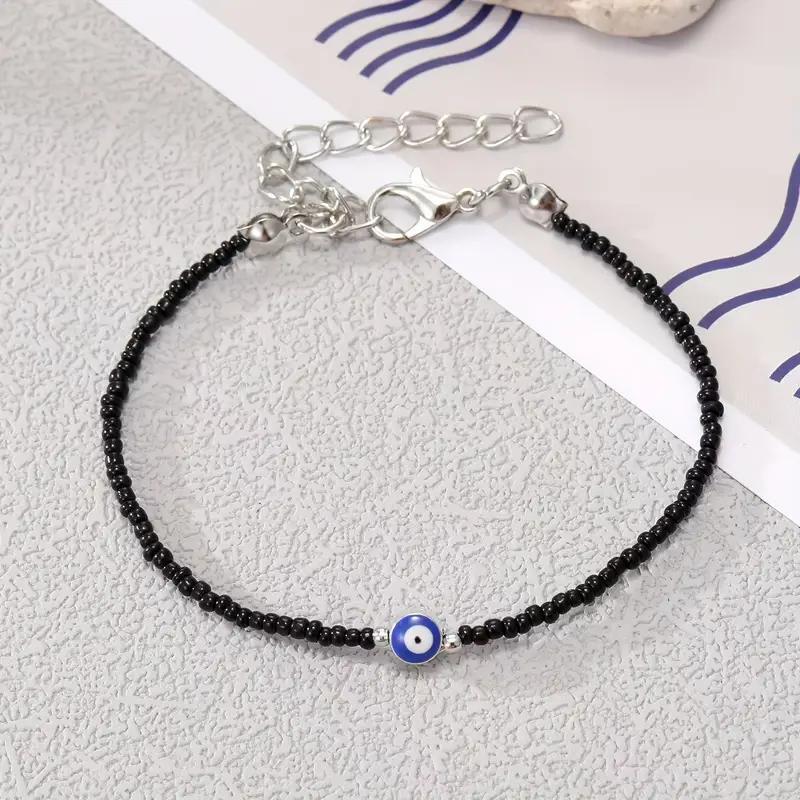 Evil Eye Protection Bracelet Set - Nazar Boncugu Beaded Charm Bracelet with Lobster Clasp (5 Colors)
