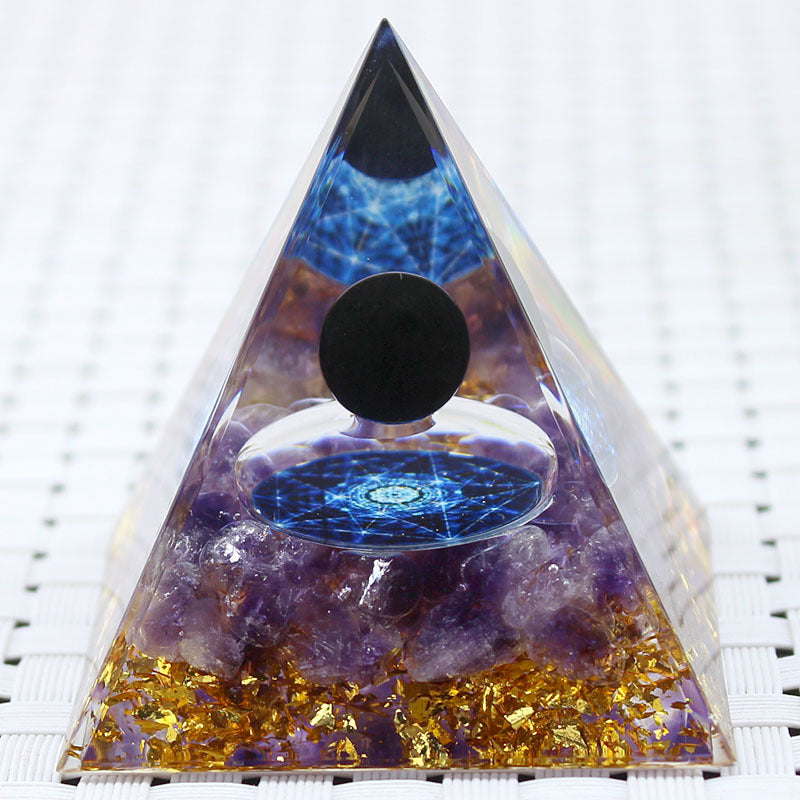 8Centimeter Crystal Gravel Pyramid New Acrylic Pyramid Home Desktop Ornament Decoration Gift
