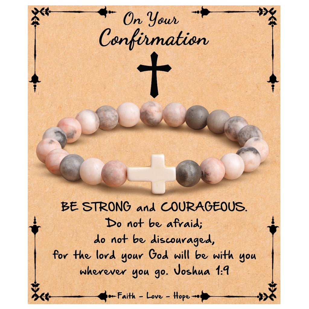 Emperor Stone Cross Bracelet - Faith Love Hope Inspirational Gift for Women & Men