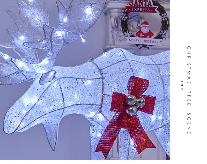 Amazon New Christmas Reindeer Glowing Iron Art Reindeer Ornament Christmas Tree Reindeer Decoration Ornament