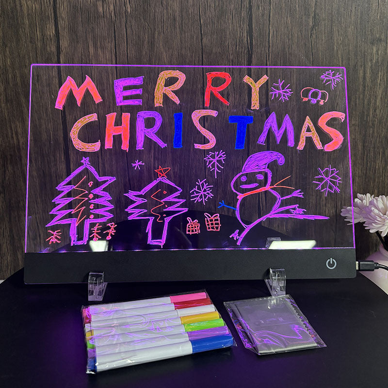 Luminous Acrylic Message Board Touch Switch led Night Light Erasable Scratch-Resistant Colorful Light Stand Lamp