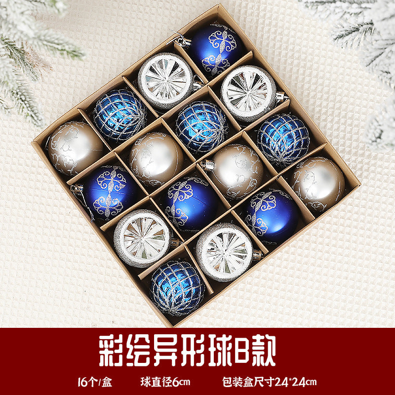 Christmas Ball Decoration Ball Christmas Tree Hanging Ball Pendant Color Ball Glossy Ball Hanging Ornament Cartoon Ball Christmas Sequin