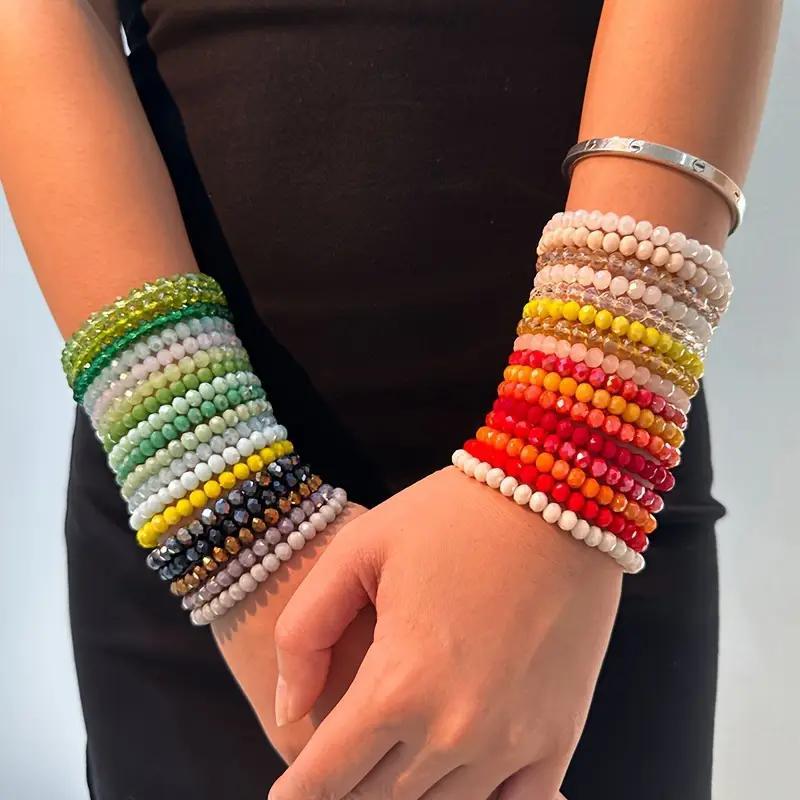 36-Piece Bohemian Bracelets Set - Multicolor Beaded Stretch Bracelets for Stacking, Ultimate Jewelry Collection