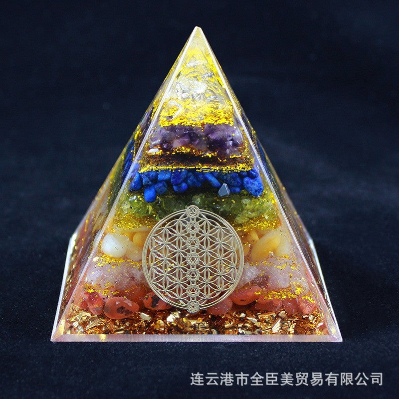8Centimeter Crystal Gravel Pyramid New Acrylic Pyramid Home Desktop Ornament Decoration Gift