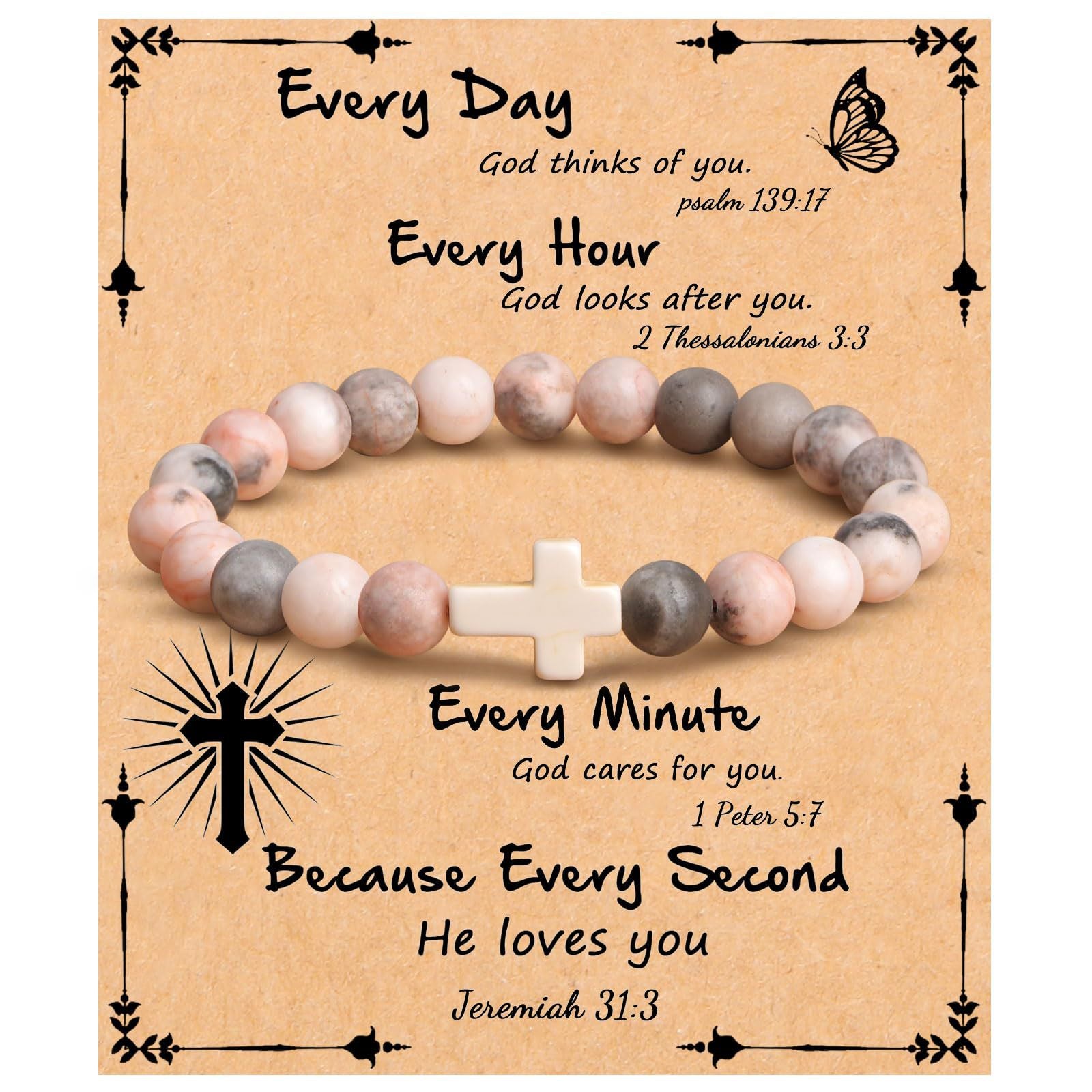 Emperor Stone Cross Bracelet - Faith Love Hope Inspirational Gift for Women & Men