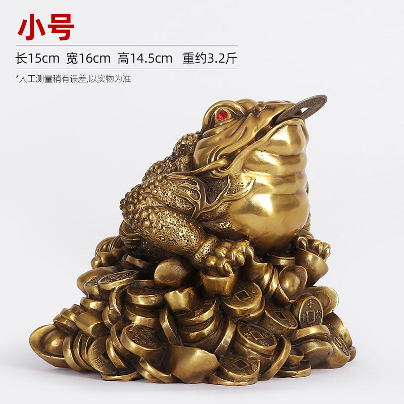 Brass Golden Toad Ornament Home Decor Craft Decoration Company Housewarming Opening Gift