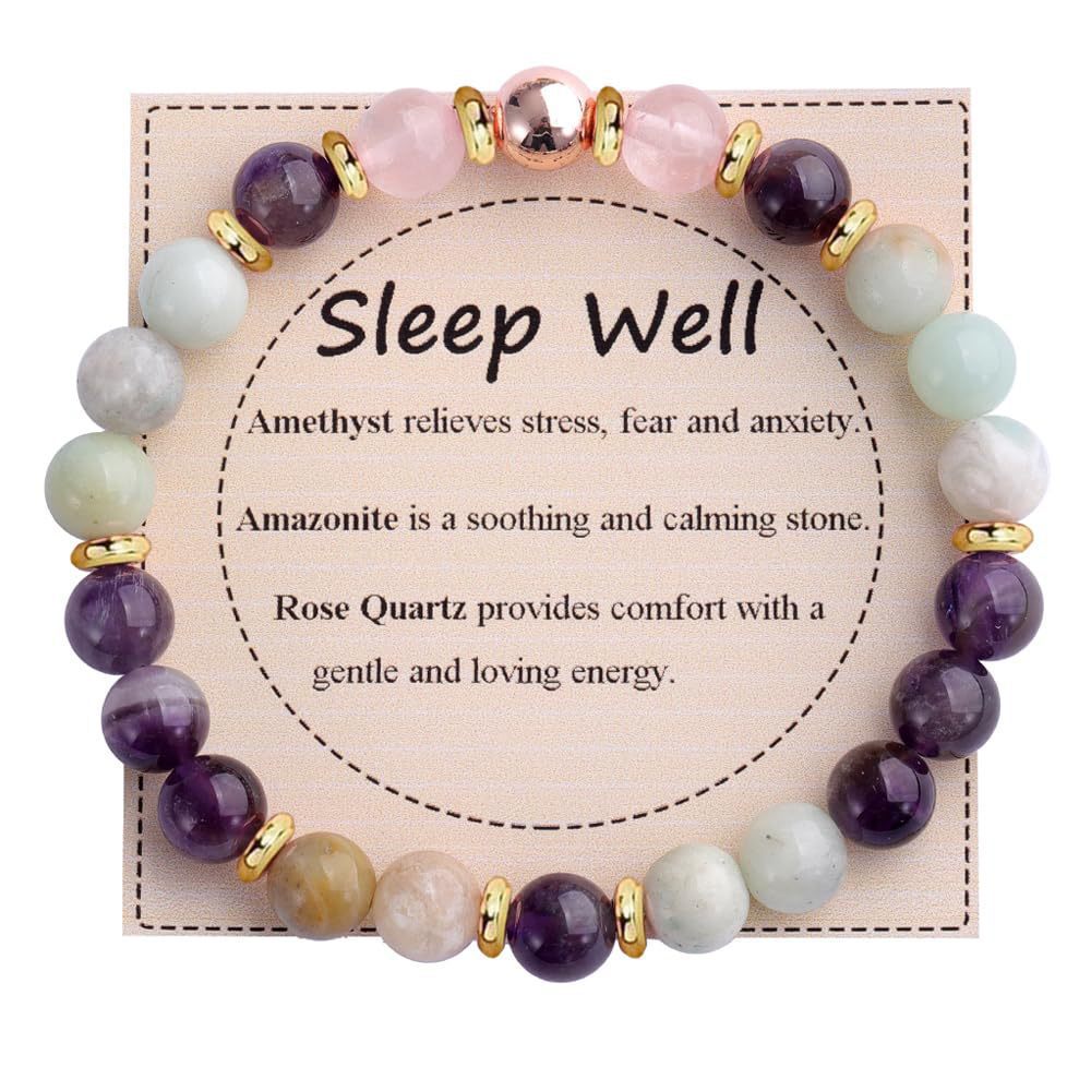 Strength" Triple Gemstone Bracelet - Amethyst, Aquamarine & Citrine Energy Bracelet for Women, Motivational Adjustable Gift