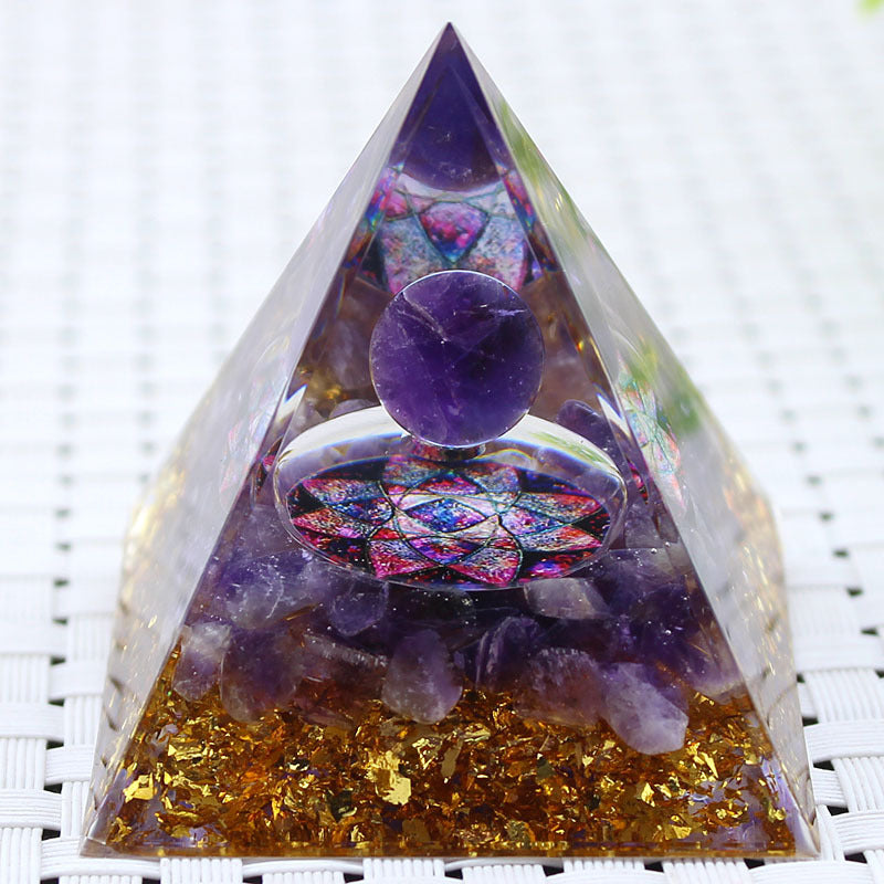 8Centimeter Crystal Gravel Pyramid New Acrylic Pyramid Home Desktop Ornament Decoration Gift