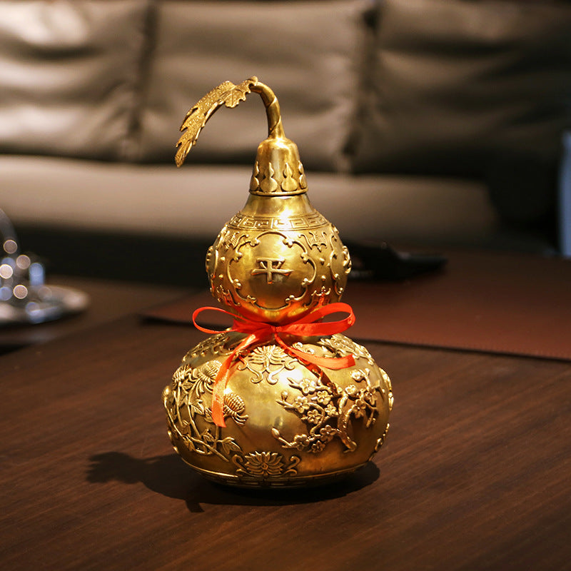 Brass Gourd Ornament Modern Home Decoration Living Room Office Craft Decoration Opening Gift