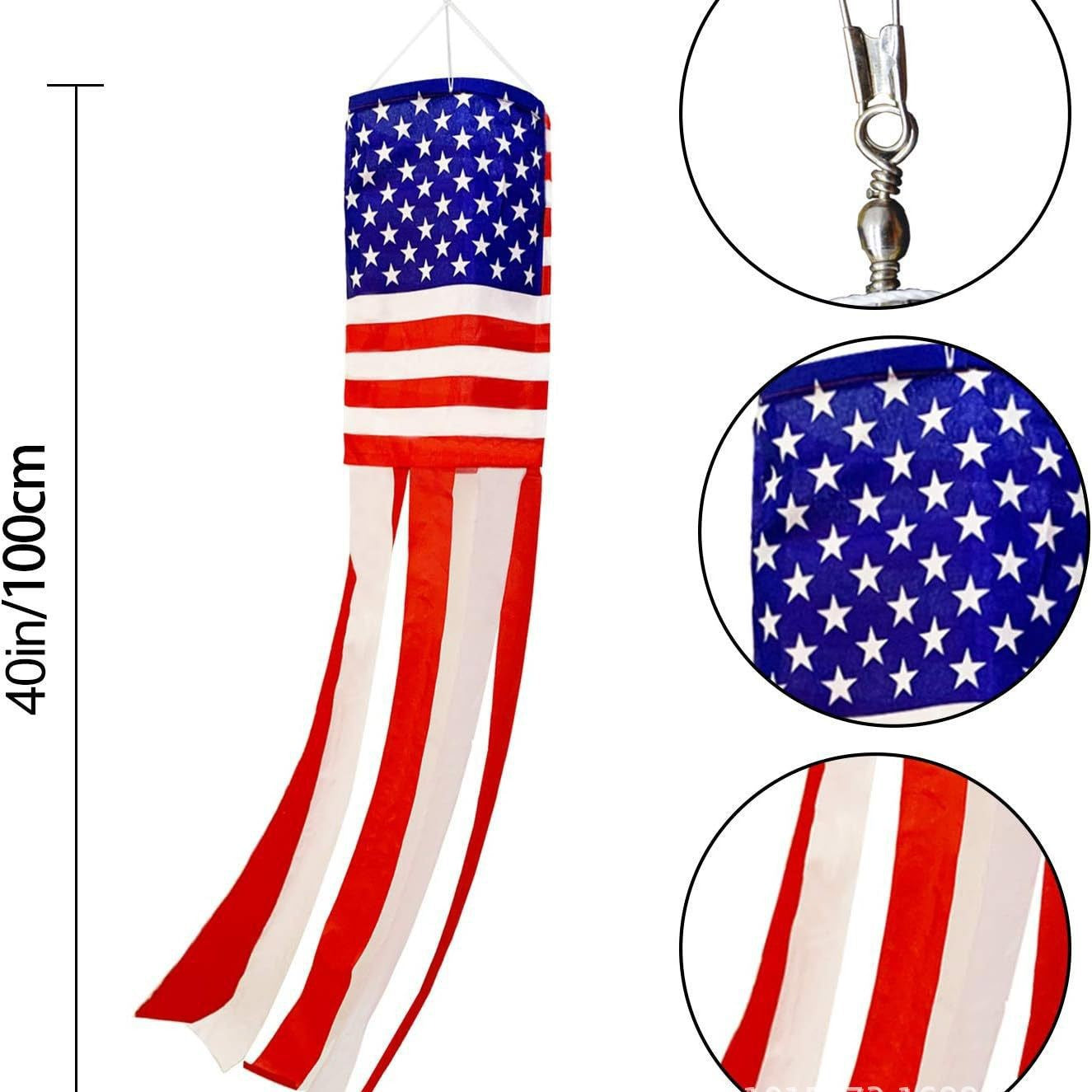 American Independence Day Themed Windsock Flag Outdoor Windsock Yard Scene Atmosphere Decoration Semi-Circular Flag
