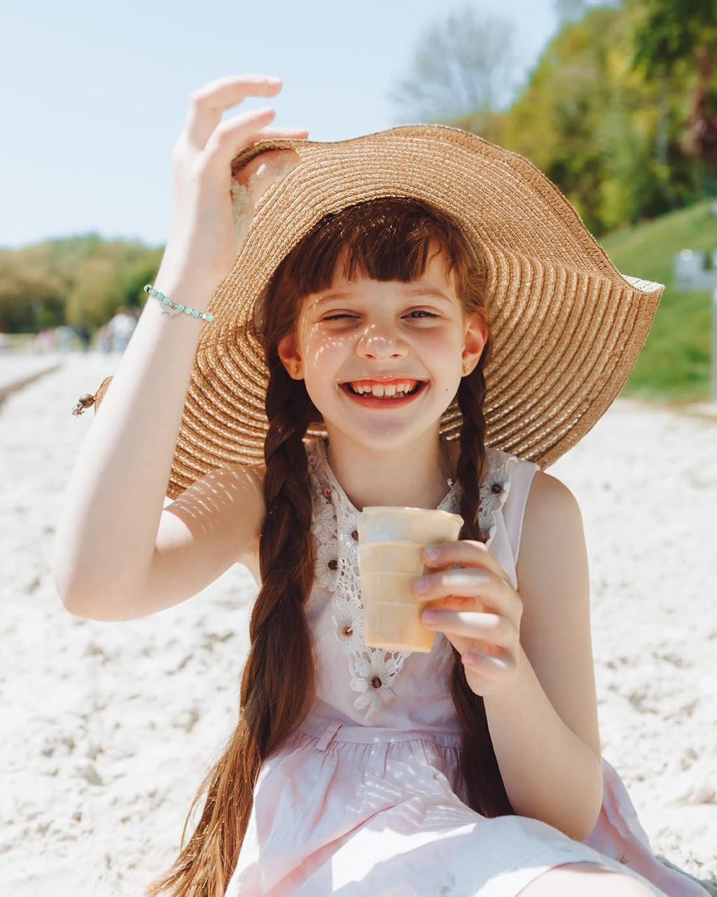 Fox Girl Charm Bracelet - Green Chrysoprase & Pink Zebra Stone Beaded Bracelet, Talisman for the Brave & Sweet