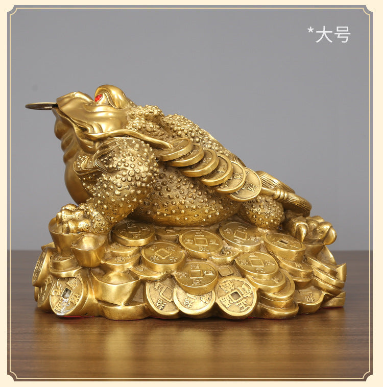 Brass Golden Toad Ornament Home Decor Craft Decoration Company Housewarming Opening Gift
