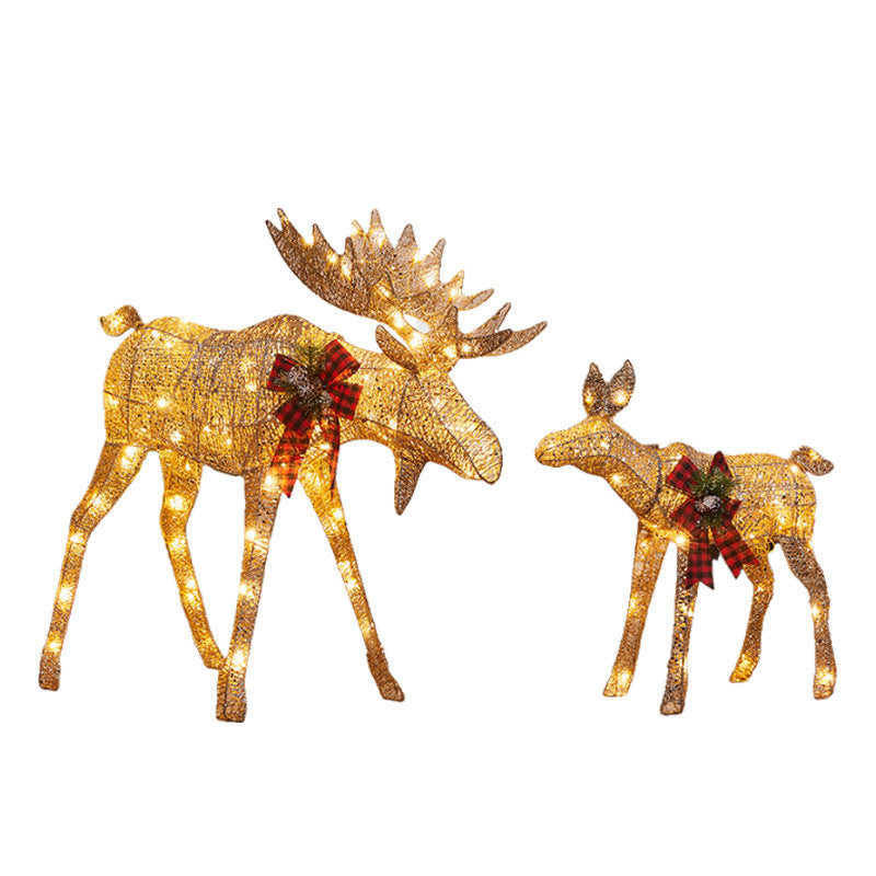 Amazon New Christmas Reindeer Glowing Iron Art Reindeer Ornament Christmas Tree Reindeer Decoration Ornament