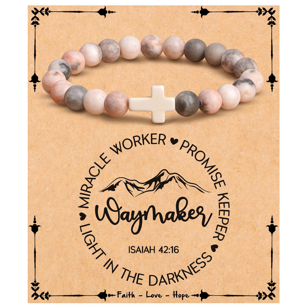 Emperor Stone Cross Bracelet - Faith Love Hope Inspirational Gift for Women & Men