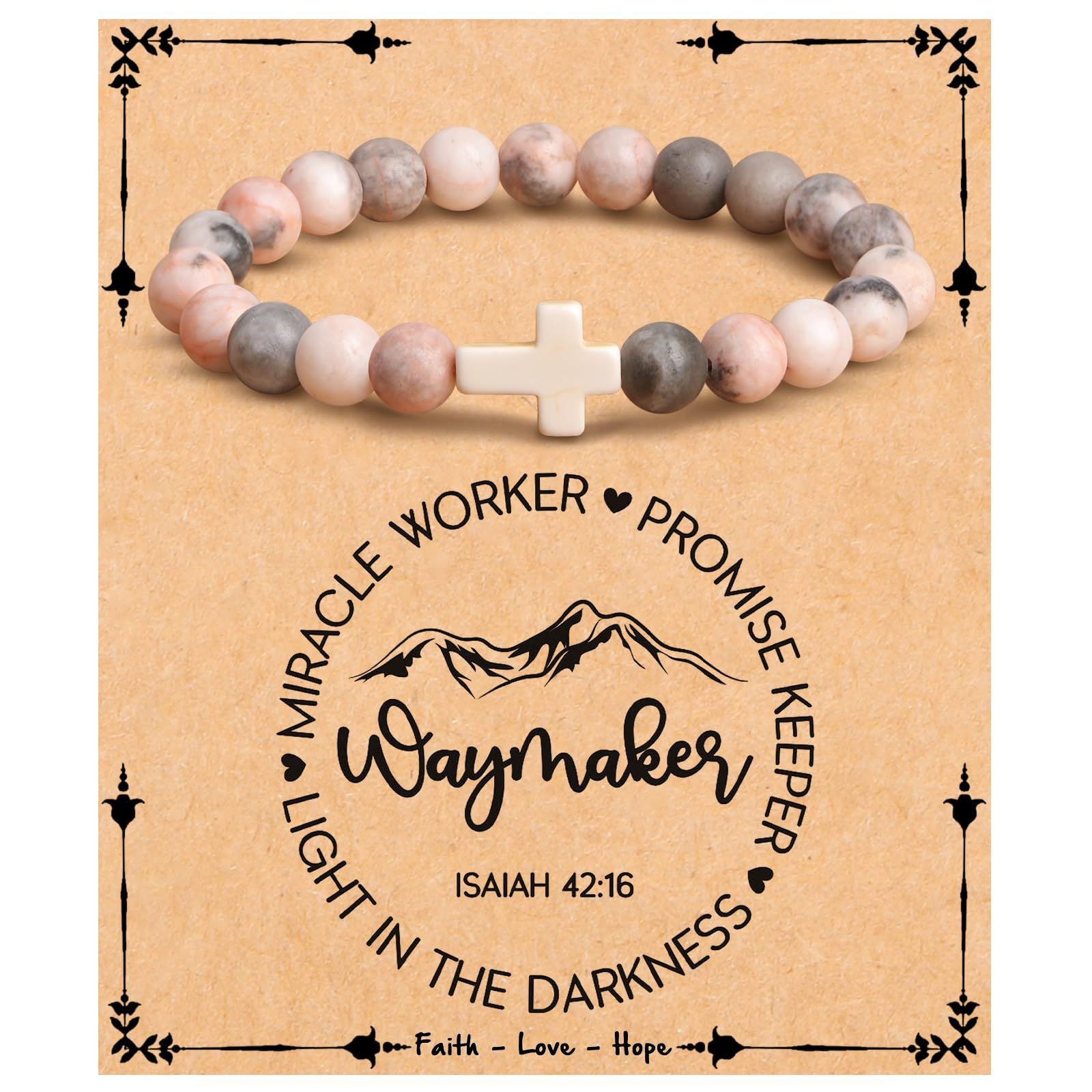 Emperor Stone Cross Bracelet - Faith Love Hope Inspirational Gift for Women & Men