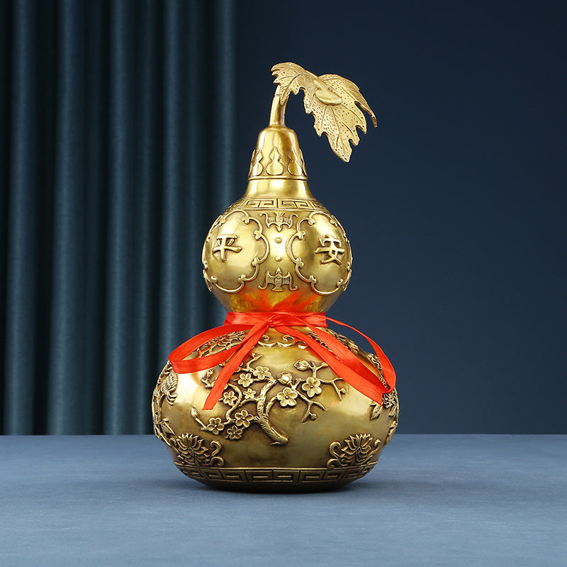 Brass Gourd Ornament Modern Home Decoration Living Room Office Craft Decoration Opening Gift