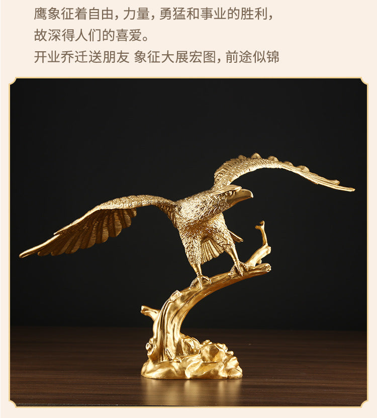Brass Eagle Ornament Eagle Spreading Wings Copper Decoration Home Office Company Housewarming Opening Gift