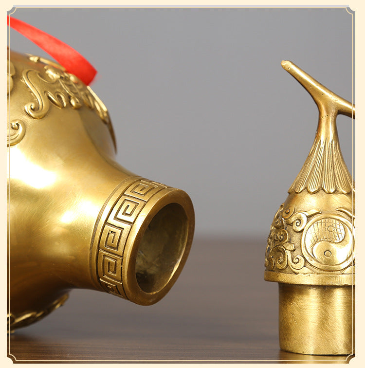Brass Gourd Ornament Craft Living Room Office Decoration Company Housewarming Opening Gift Copperware