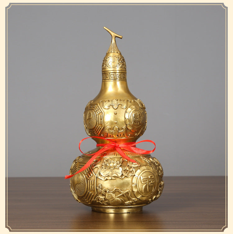 Brass Gourd Ornament Craft Living Room Office Decoration Company Housewarming Opening Gift Copperware