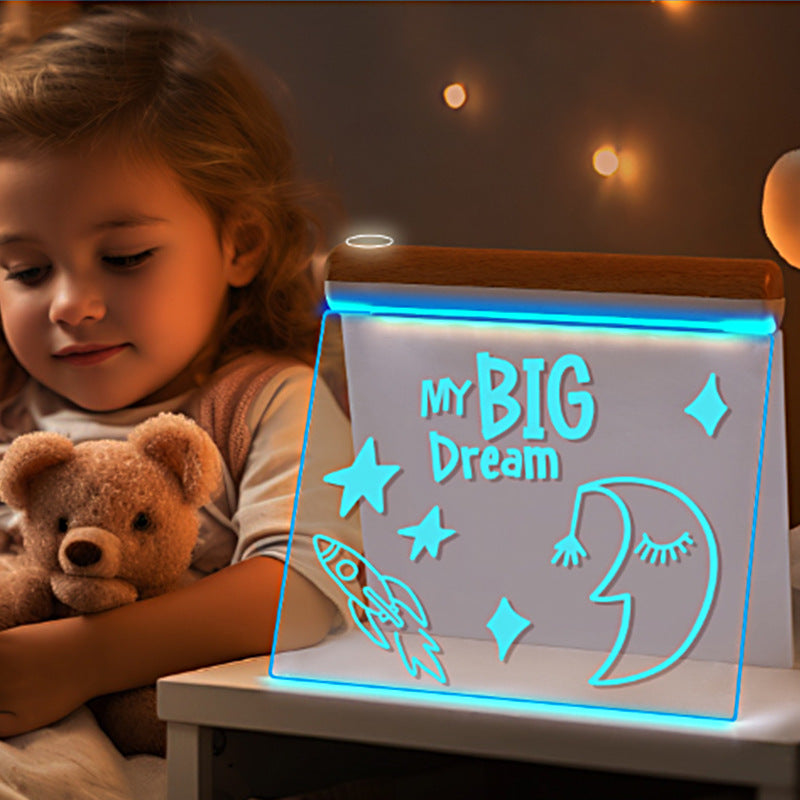 Colorful Touch Children's Luminous Message Board Erasable Writing Board Luminous Acrylic Bedroom Night Light