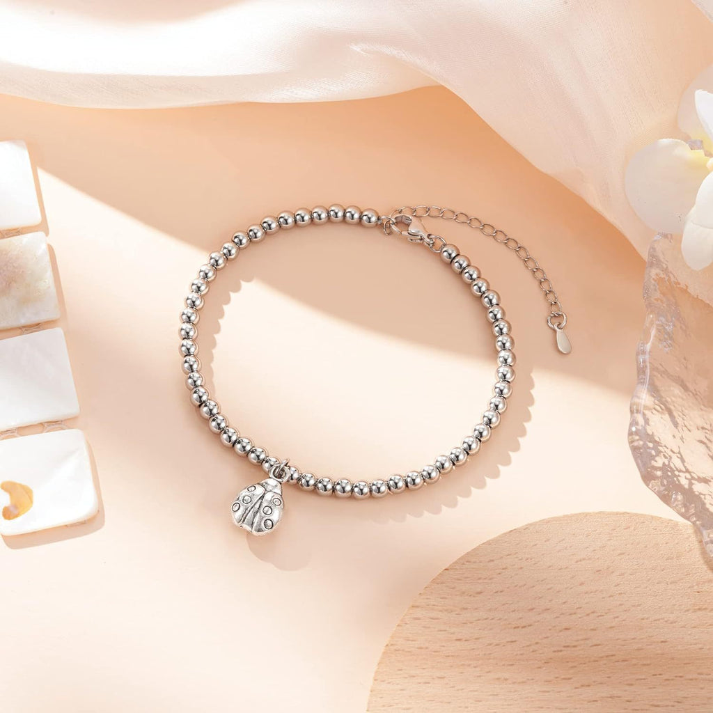 Bee, Elephant & Ladybug Charm Bracelet - Sterling Silver Plated Inspirational Gift for Women