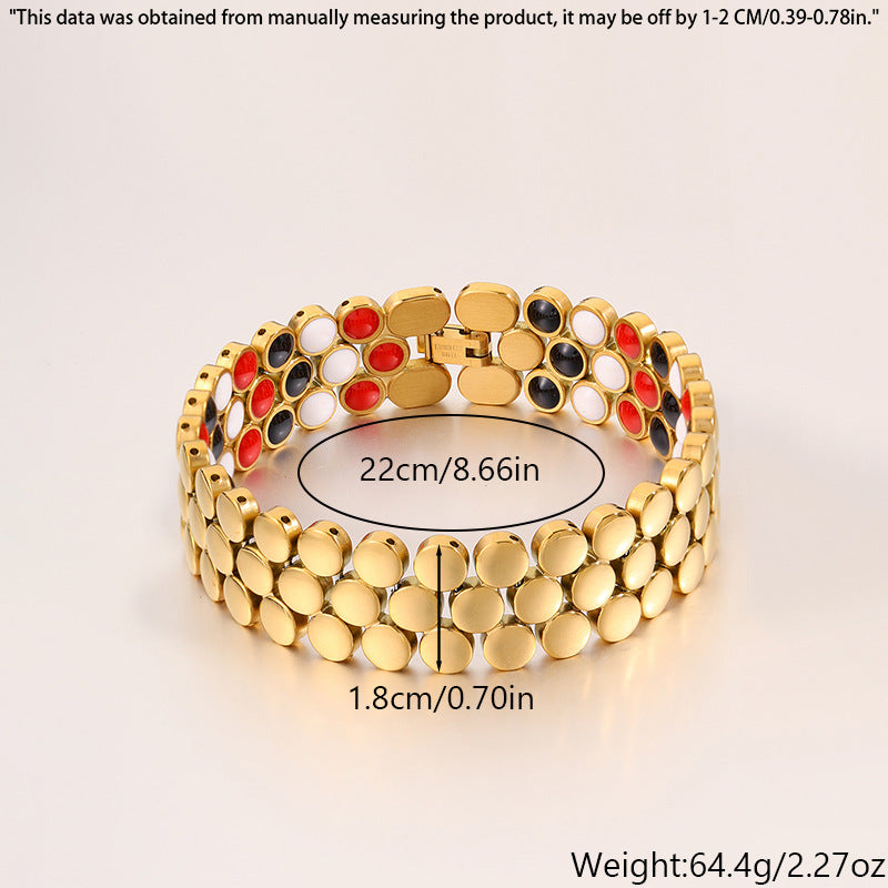 Magnetic Titanium Steel Health Bracelet for Men - Wellness Energy Adjustable Link Bracelet