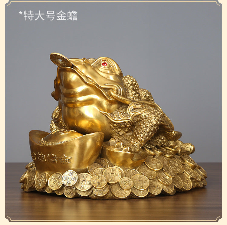 Brass Golden Toad Ornament Home Decor Craft Decoration Company Housewarming Opening Gift