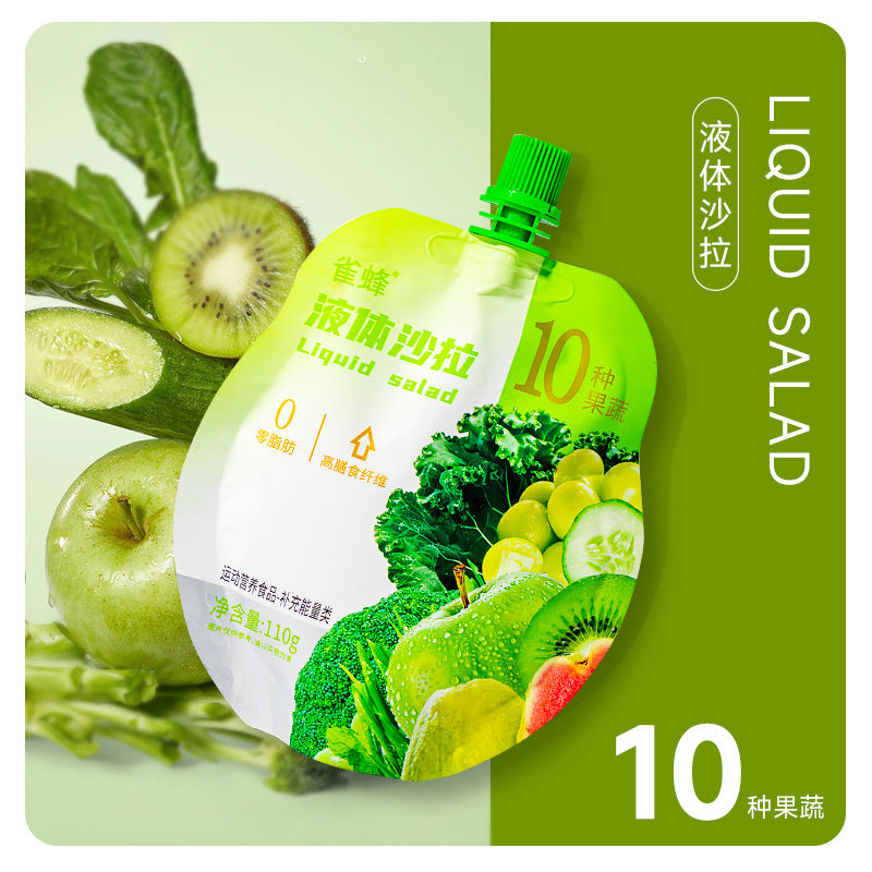10Liquid Salad with Fruit and Vegetable Seeds110ml/Bag0Fat Meal Replacement Liquid Salad Fruit and Vegetable Juice Drink Slimming Drink
