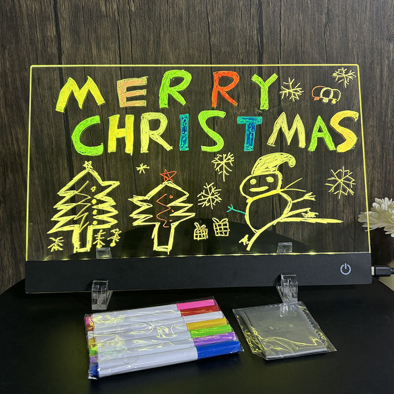 Luminous Acrylic Message Board Touch Switch led Night Light Erasable Scratch-Resistant Colorful Light Stand Lamp