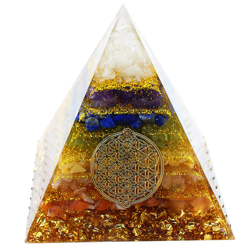 8Centimeter Crystal Gravel Pyramid New Acrylic Pyramid Home Desktop Ornament Decoration Gift