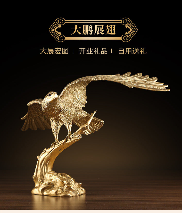 Brass Eagle Ornament Eagle Spreading Wings Copper Decoration Home Office Company Housewarming Opening Gift