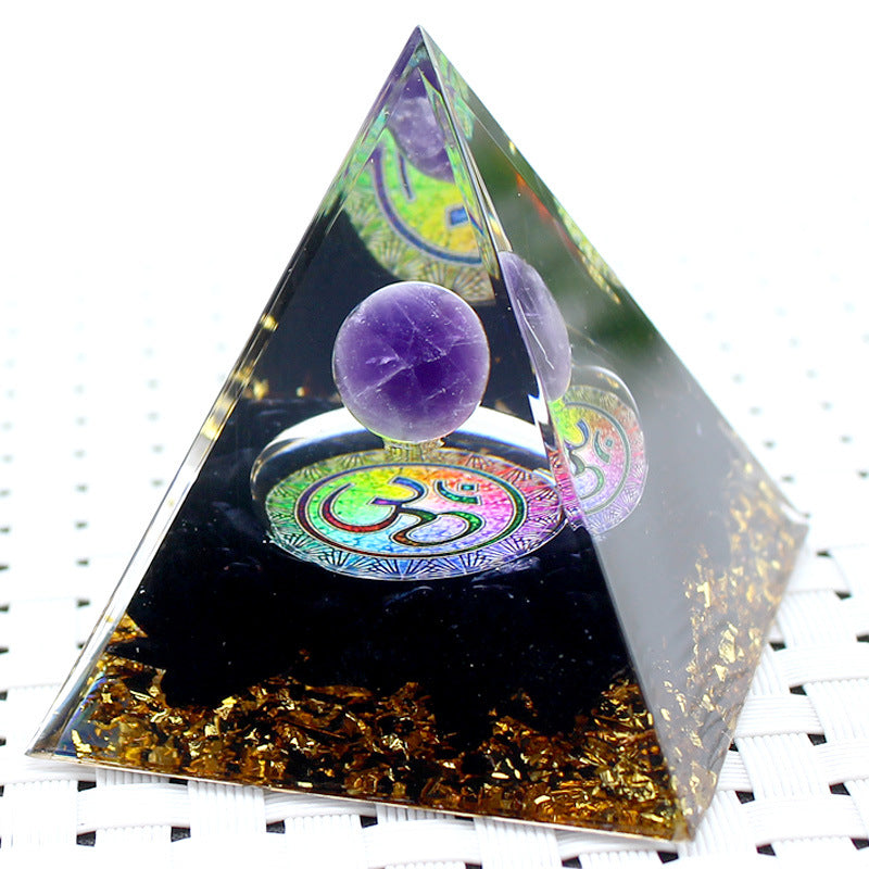 8Centimeter Crystal Gravel Pyramid New Acrylic Pyramid Home Desktop Ornament Decoration Gift