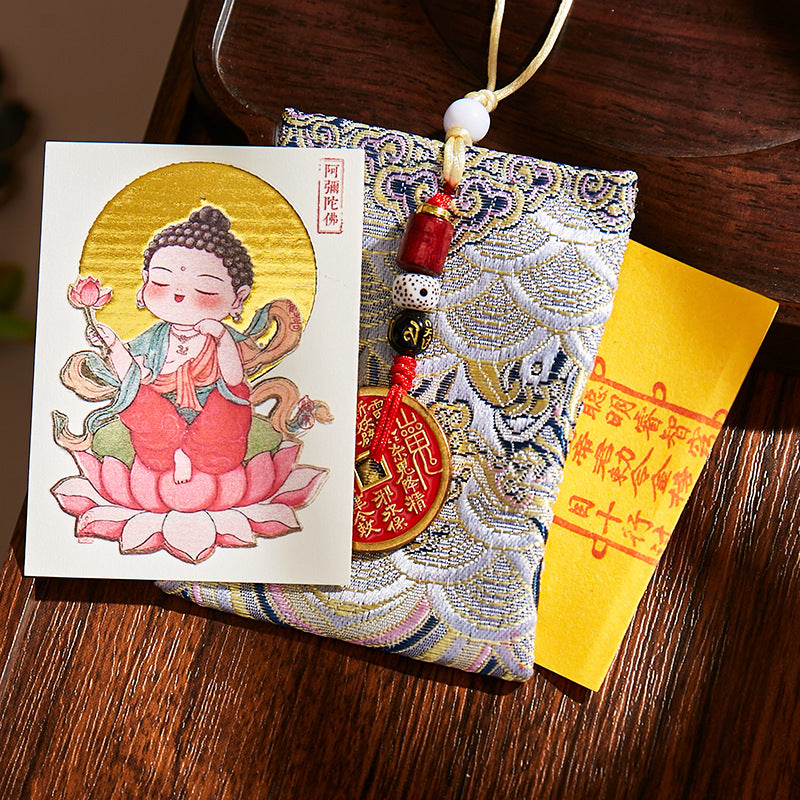 Putuo Mountain Annual Blessing Set - Personalized Zodiac Buddha & 8 Guardians Talisman, Protection for Ben Ming Nian (Birth Year)