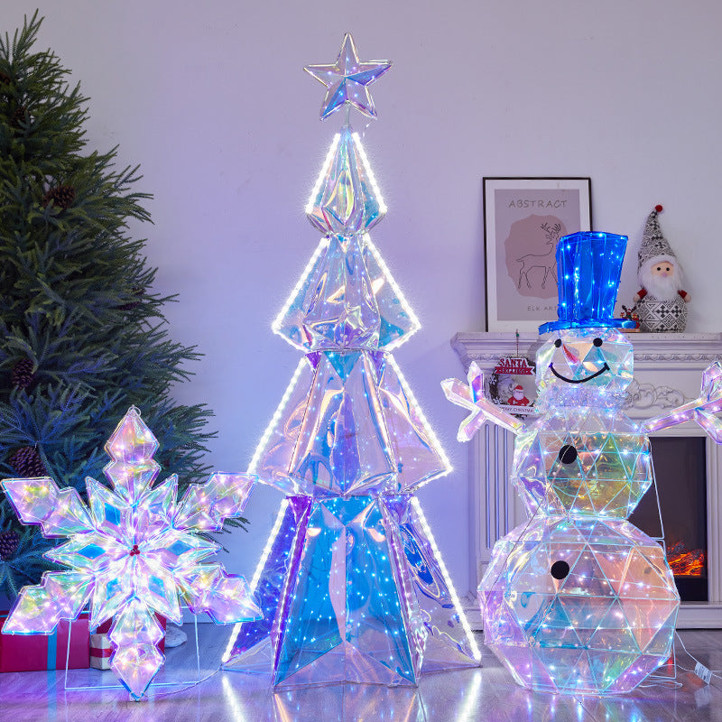 Amazon New Product Christmas Tree Decorations Glowing Gift Box Tree Store Window Display Christmas Reindeer Ornament