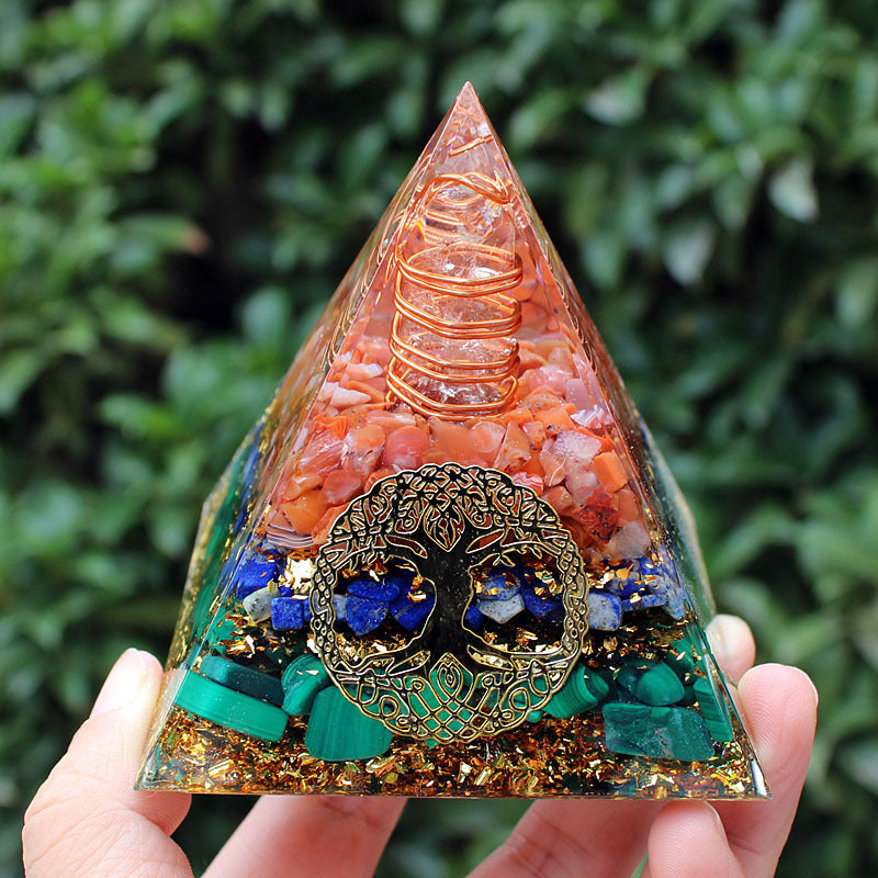 8Centimeter Crystal Gravel Pyramid New Acrylic Pyramid Home Desktop Ornament Decoration Gift