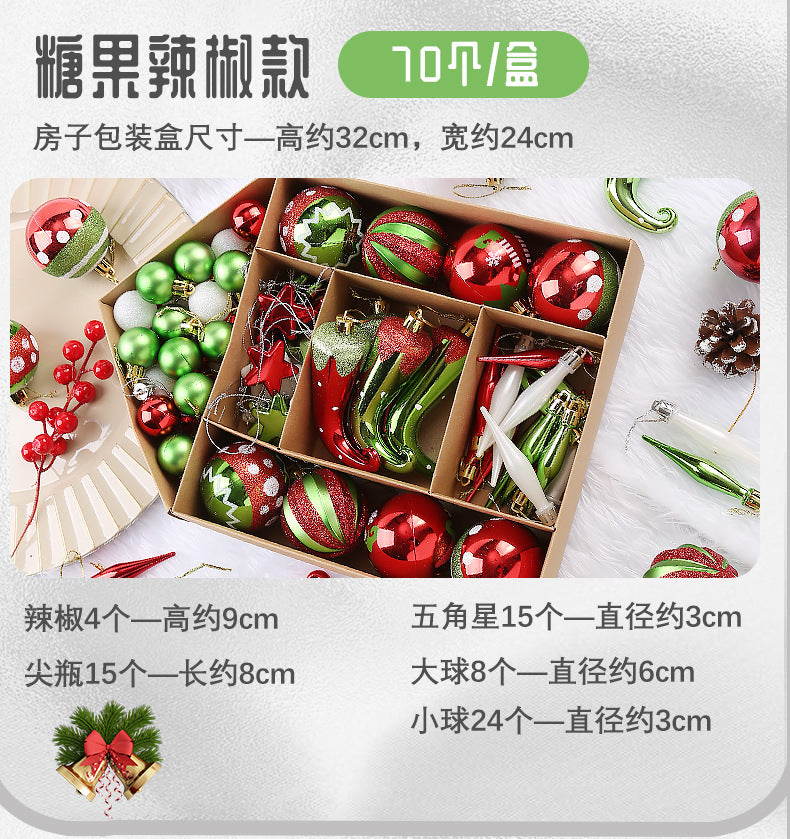 Christmas Ball Decoration Ball Christmas Tree Hanging Ball Pendant Color Ball Glossy Ball Hanging Ornament Cartoon Ball Christmas Sequin