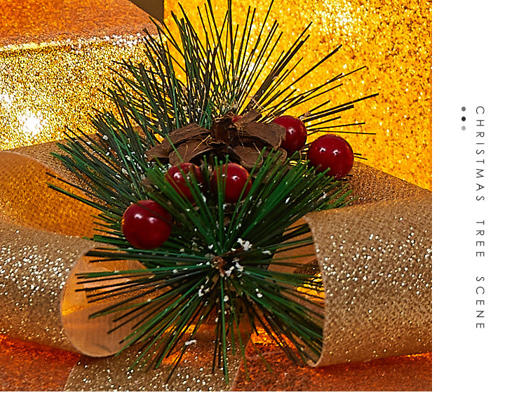 Christmas Decoration Iron Art Lighted Gift Box Window Display Glowing Gift Box Three-Piece Set Christmas Tree Decoration Ornament