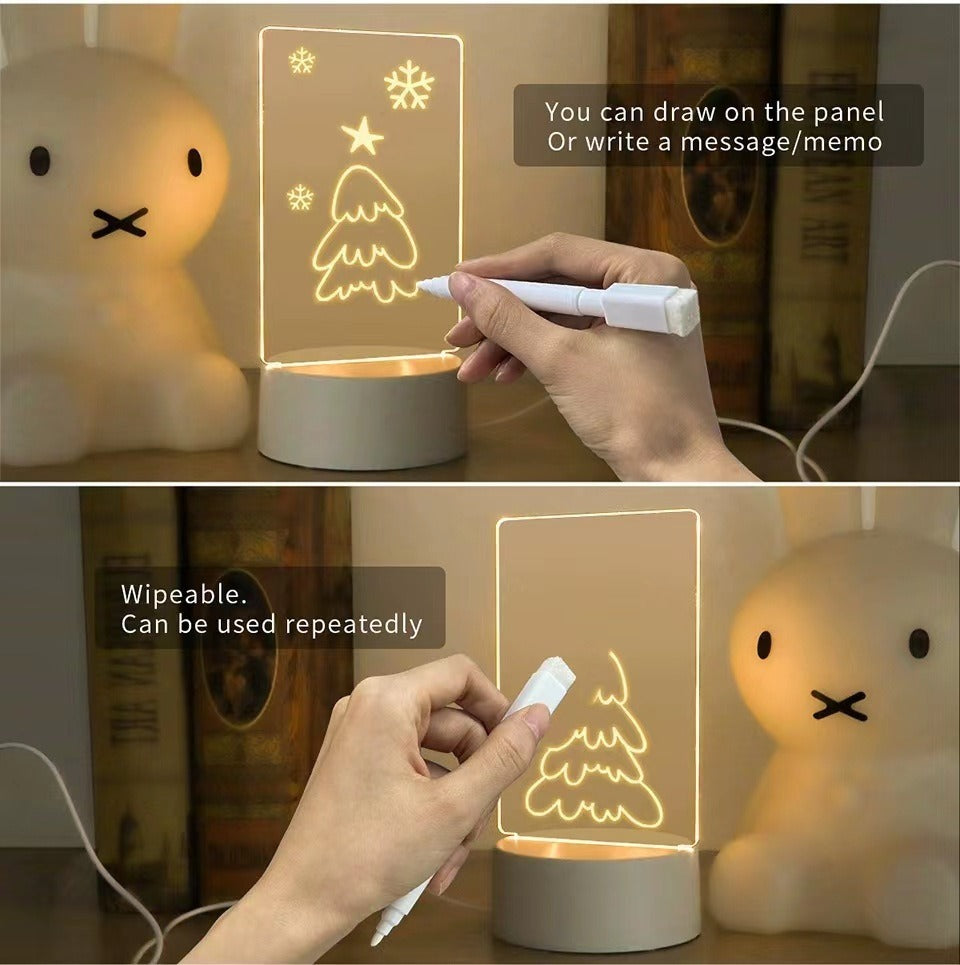 Hot-selling Internet Celebrity DIY Writing Tablet Night Light 3D Night light acrylic erasable luminous message board