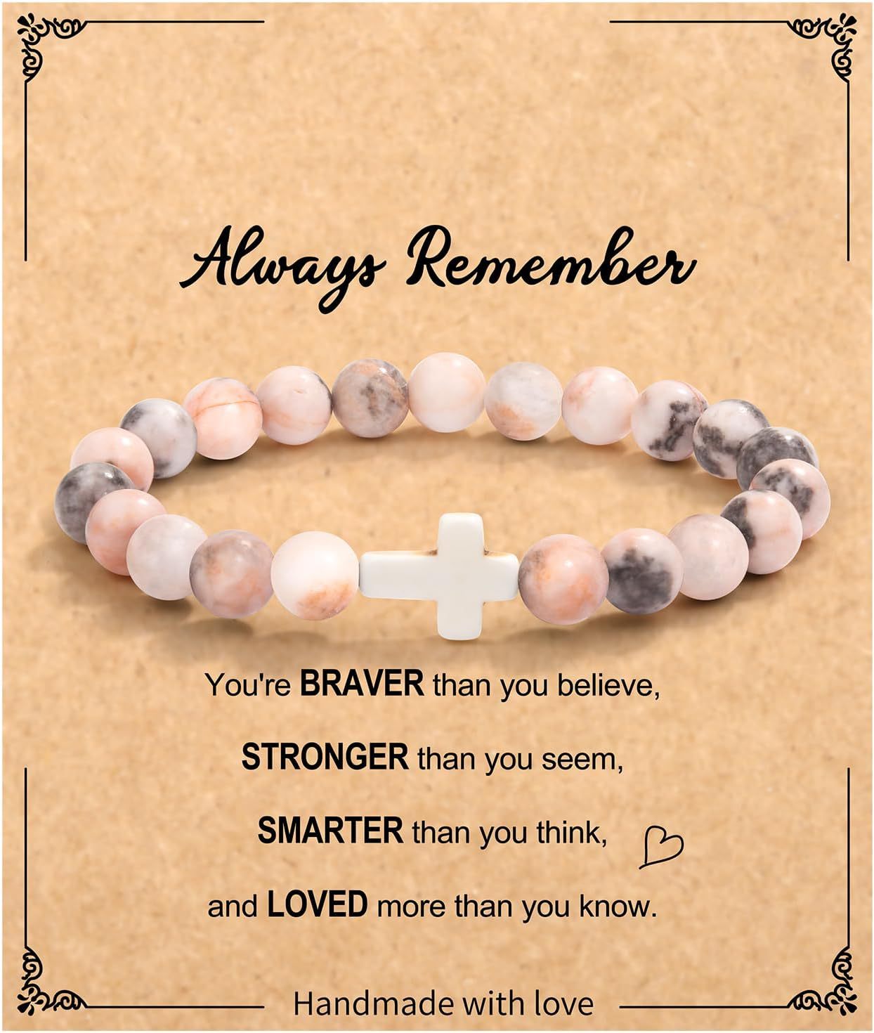 Emperor Stone Cross Bracelet - Faith Love Hope Inspirational Gift for Women & Men