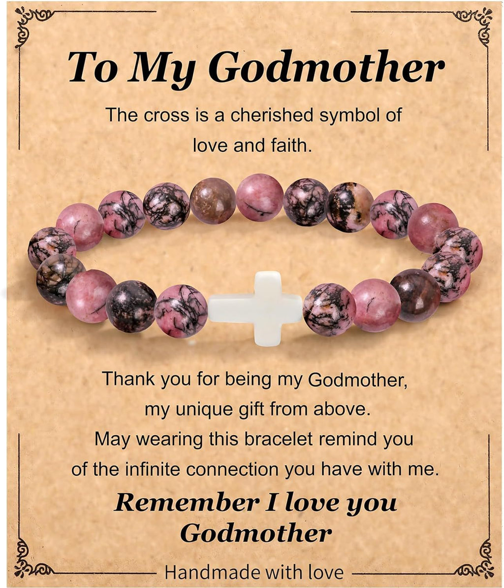 Emperor Stone Cross Bracelet - Faith Love Hope Inspirational Gift for Women & Men