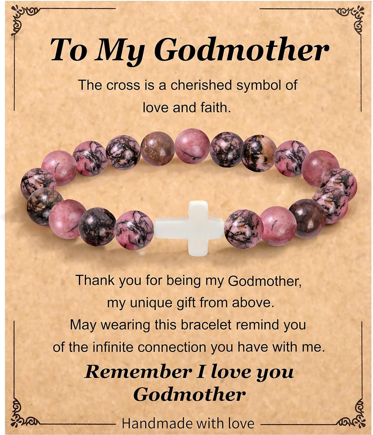 Emperor Stone Cross Bracelet - Faith Love Hope Inspirational Gift for Women & Men