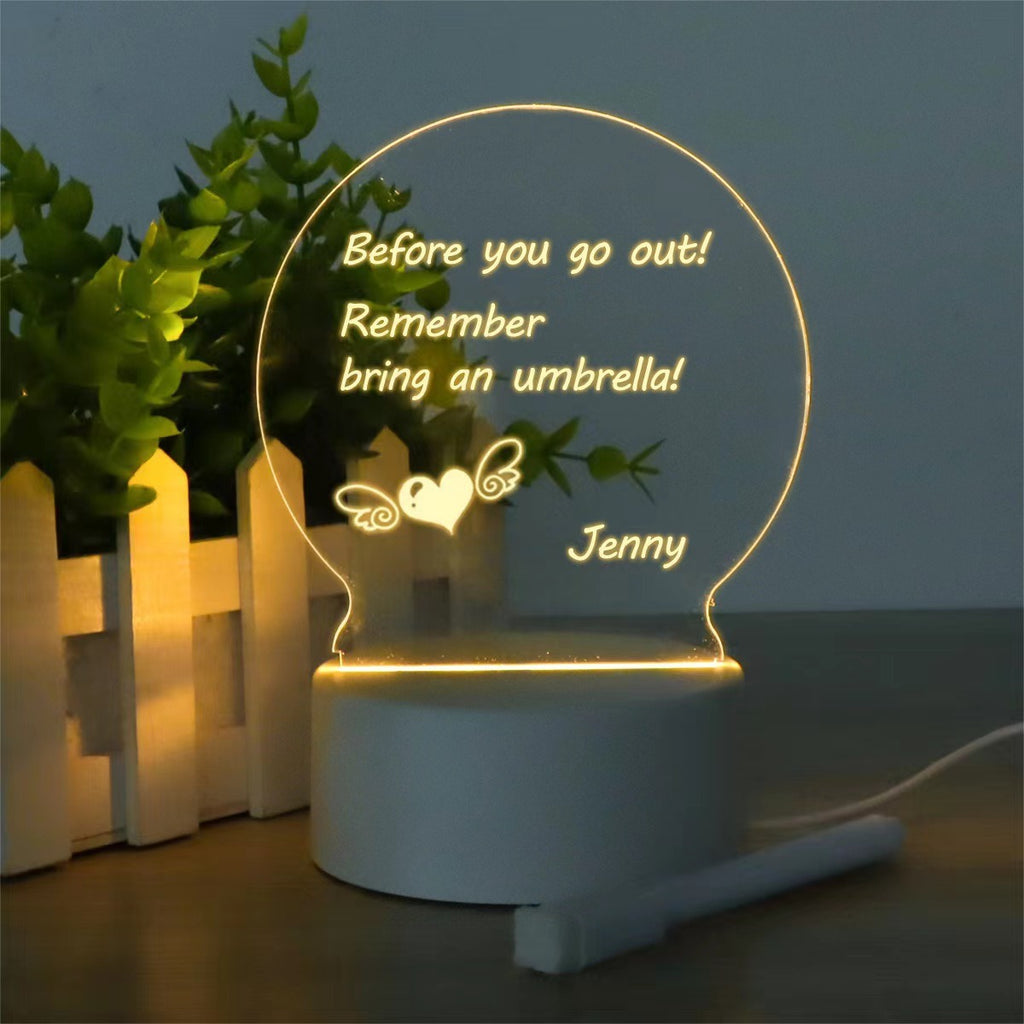 Hot-selling Internet Celebrity DIY Writing Tablet Night Light 3D Night light acrylic erasable luminous message board