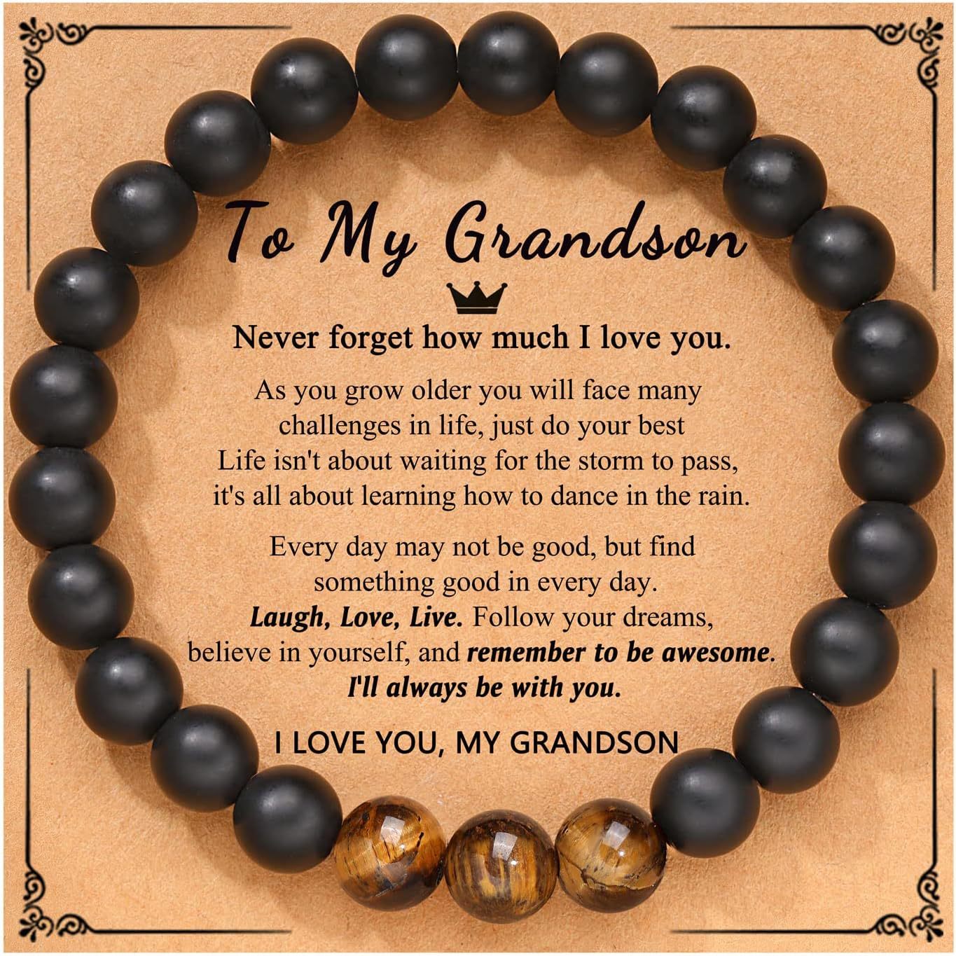 5-in-1 Energy Balance Bracelet - Amethyst, Obsidian, Lava Stone, Pink Zebra & Rhodochrosite Beaded Bracelet for Women