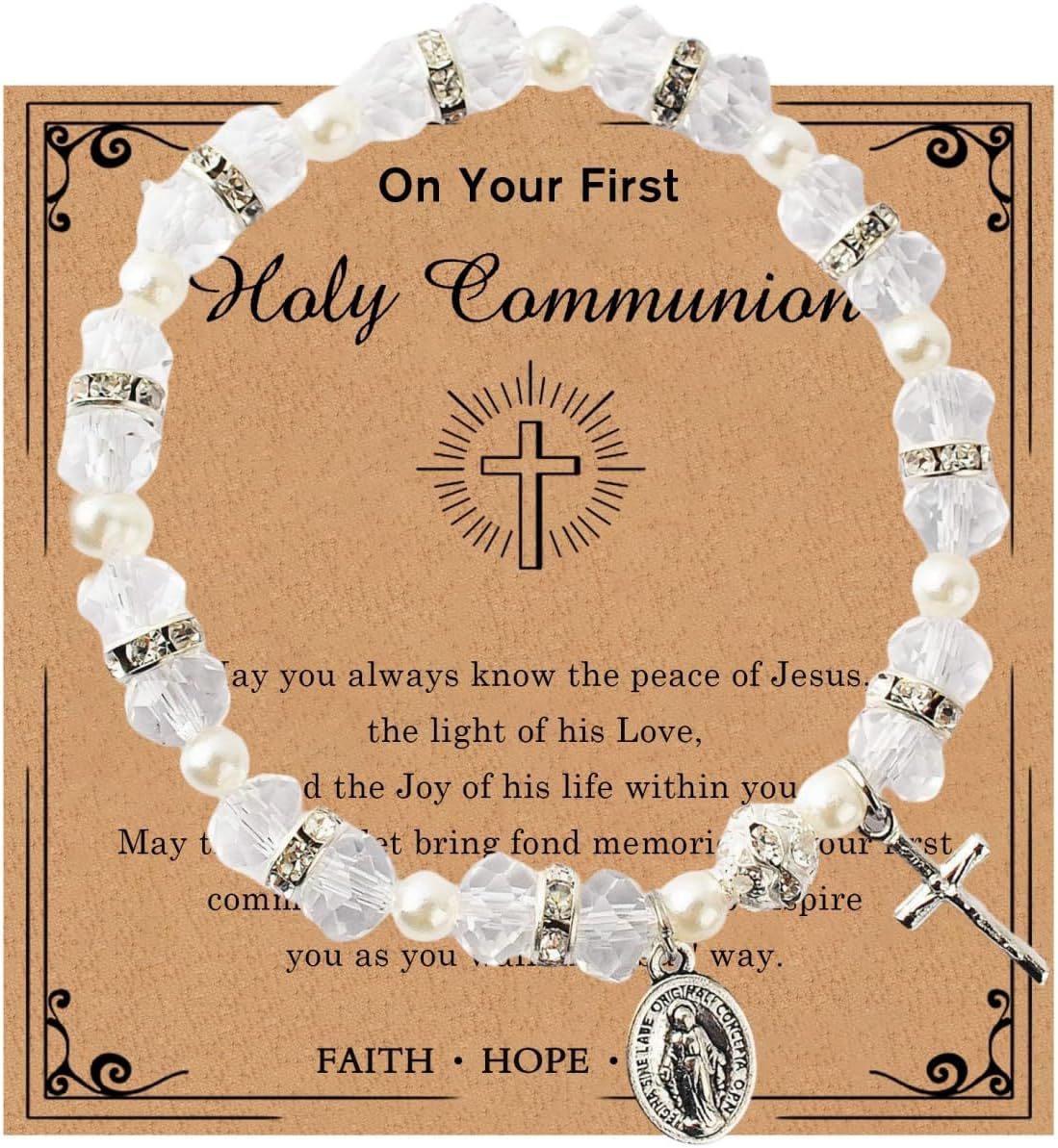 Every Second He Loves You" Bracelet - Virgin Mary & Cross Catholic Rosary Bracelet, Inspirational Faith Gift