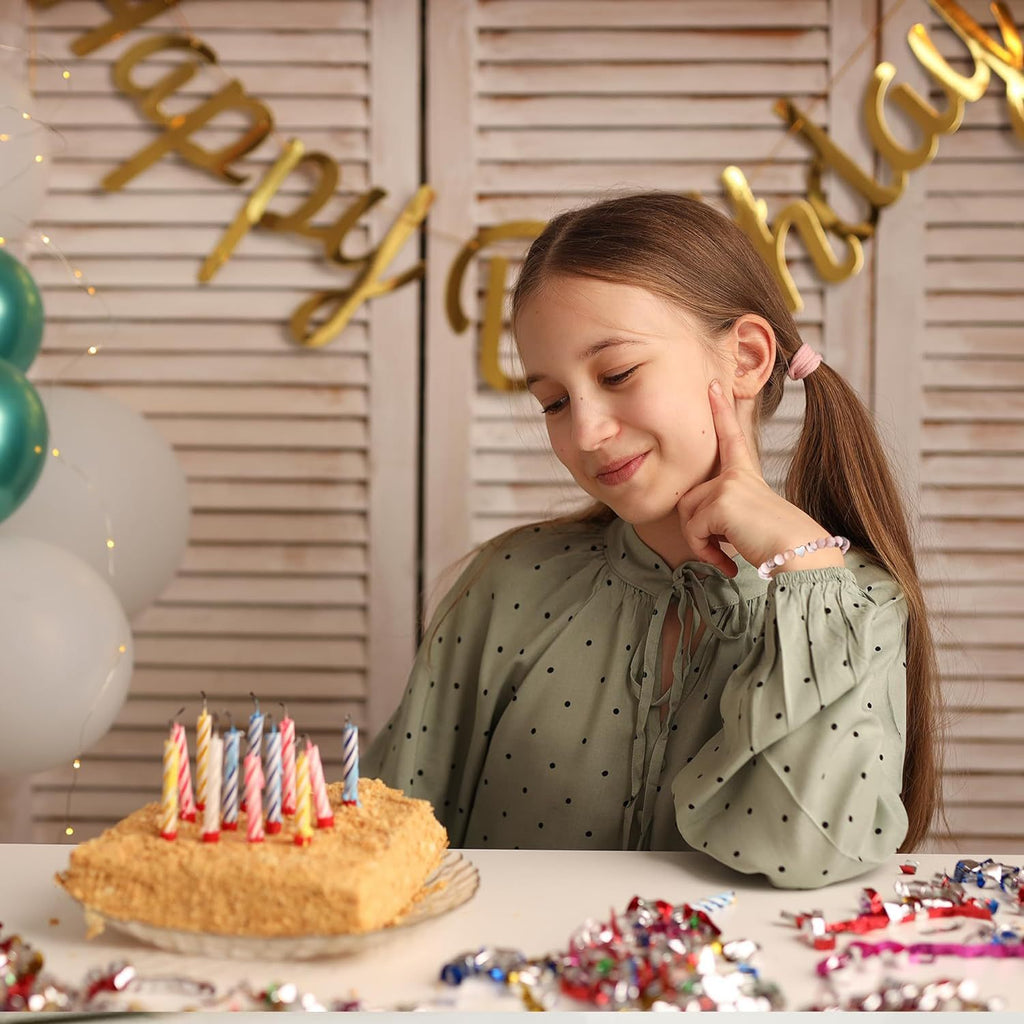 Courage Affirmation Bracelet - Pink Zebra Stone Elastic Bead Bracelet, Handmade Gift of Love & Strength