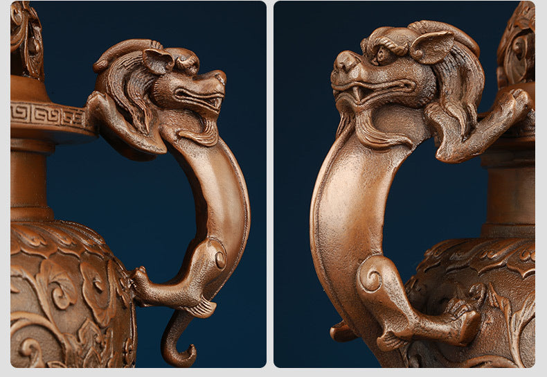 Copper Ming Dynasty Lion Incense Burner for Home Office Antique Xuande Incense Burner Incense Aromatherapy Burner Indoor Household Incense Burner