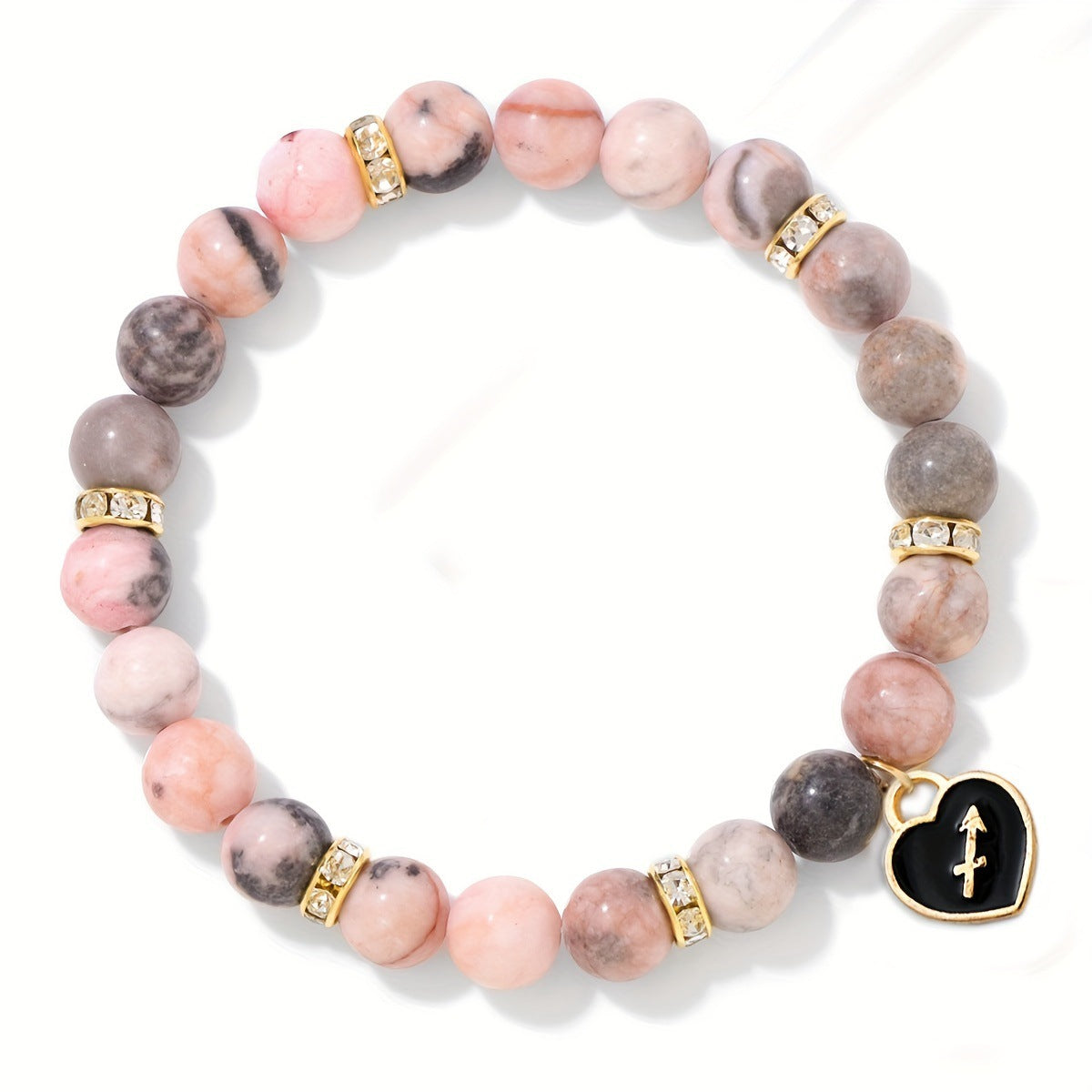 Capricorn Zodiac Bracelet - Genuine Pink Zebra Stone Birthstone Bracelet for Women, Personalized Astrology Gift