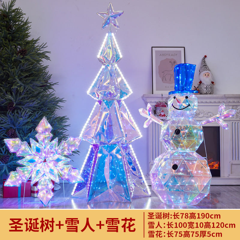 Amazon New Product Christmas Tree Decorations Glowing Gift Box Tree Store Window Display Christmas Reindeer Ornament