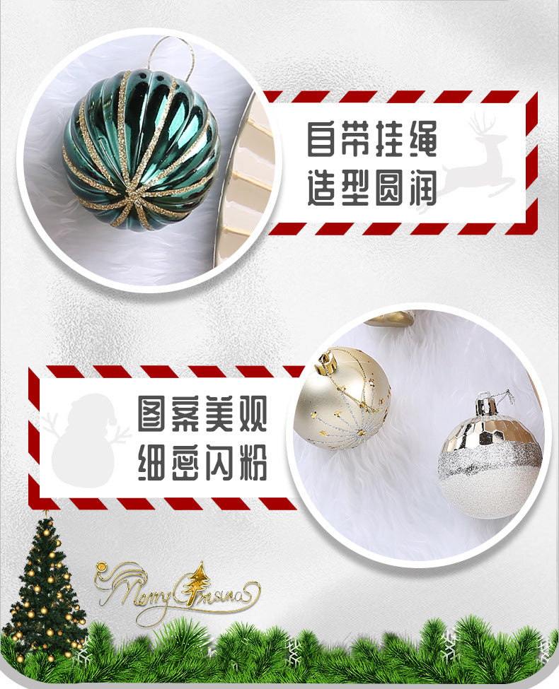 Christmas Ball Decoration Ball Christmas Tree Hanging Ball Pendant Color Ball Glossy Ball Hanging Ornament Cartoon Ball Christmas Sequin